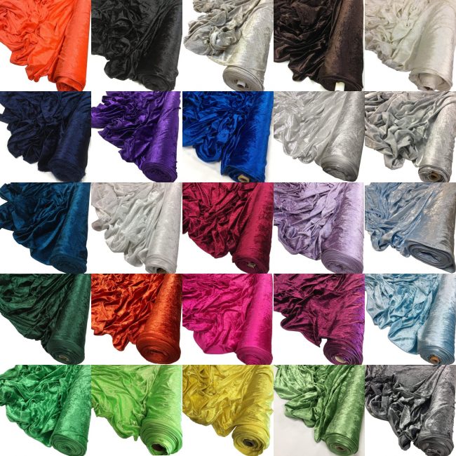 Premium crushed velvet fabric stretch velour material for upholstery, curtain, bedding, sofa pillow chair covers - extra wide - 150cm